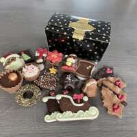 Klein doosje kerstchocolade: Gevuld & ongevuld